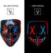 Poptrend Halloween Mask LED Light up Mask Scary mask for Festival Cosplay Halloween Costume Masquerade Parties,Carnival,Gift (Red+Blue)